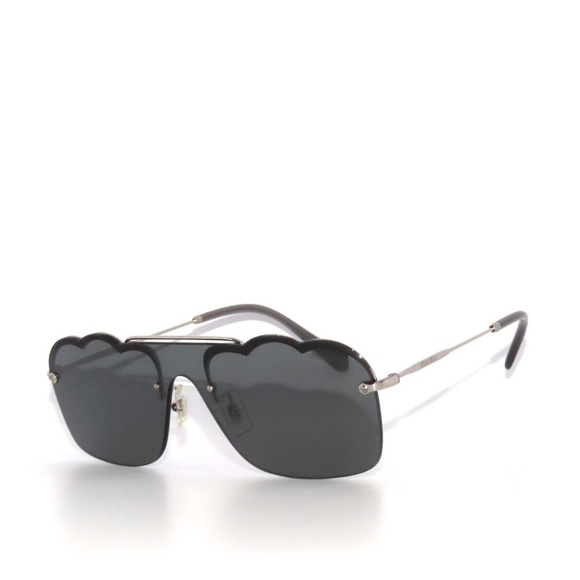 Miu Miu Miumiu 55U 55 1BC-175 Silver Gray Sunglasses - Picture 1 of 5